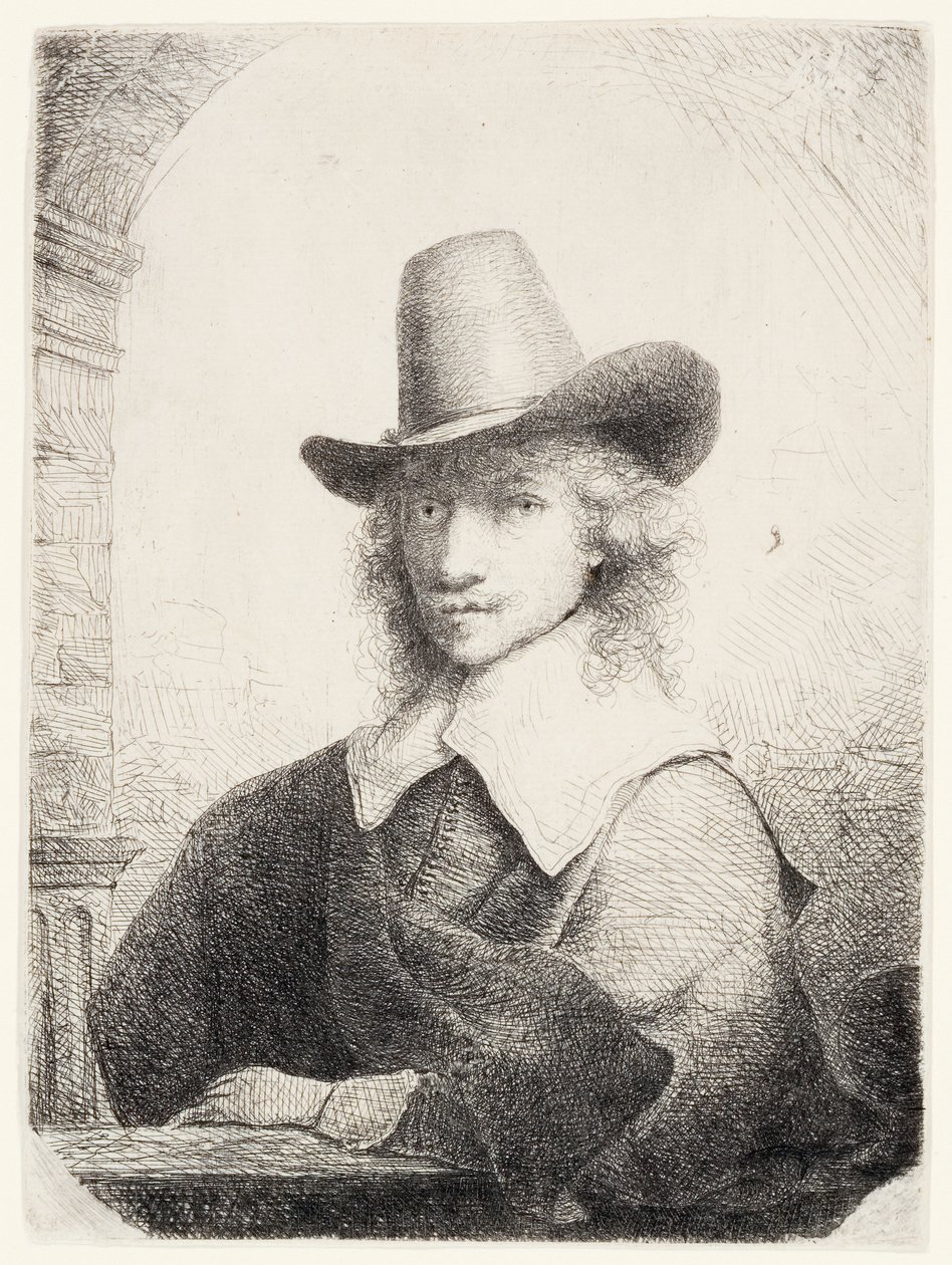 Man met Hoge Hoed, c.1645-50 door Ferdinand Bol