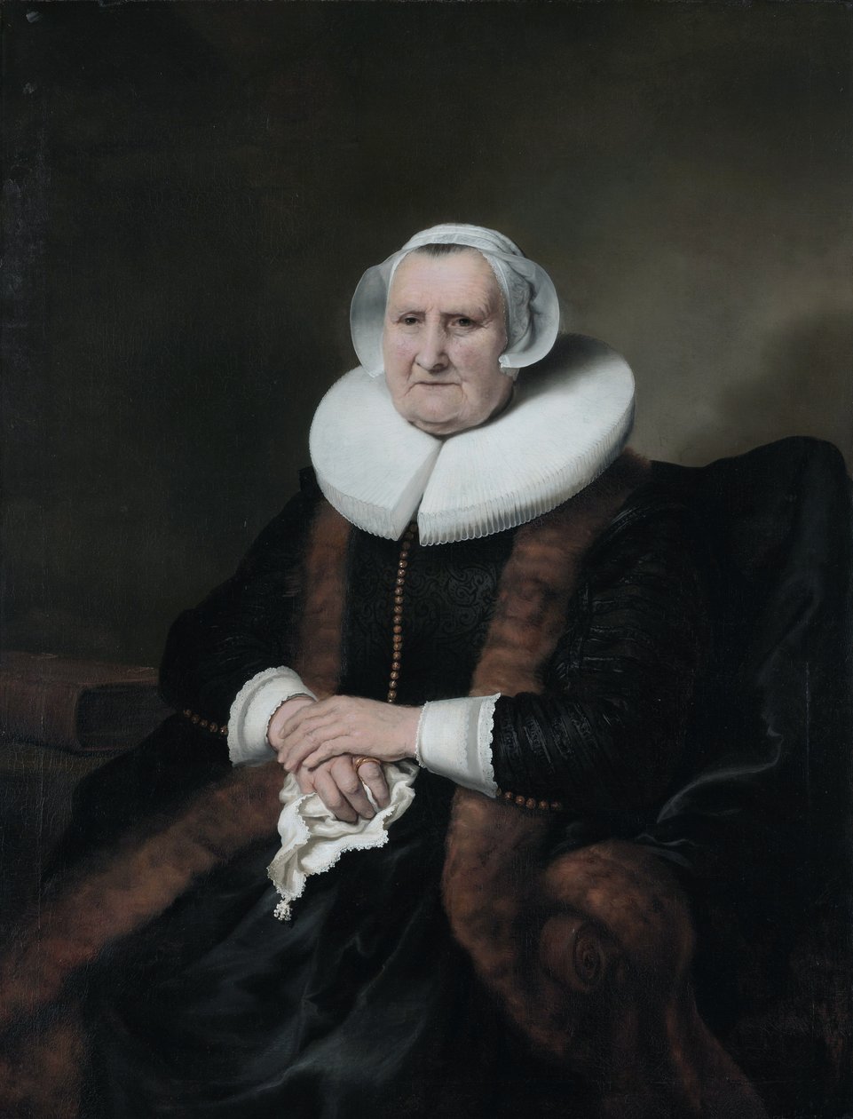 Portret van Elisabeth Jacobsdr. Bas (1571-1649) door Ferdinand Bol