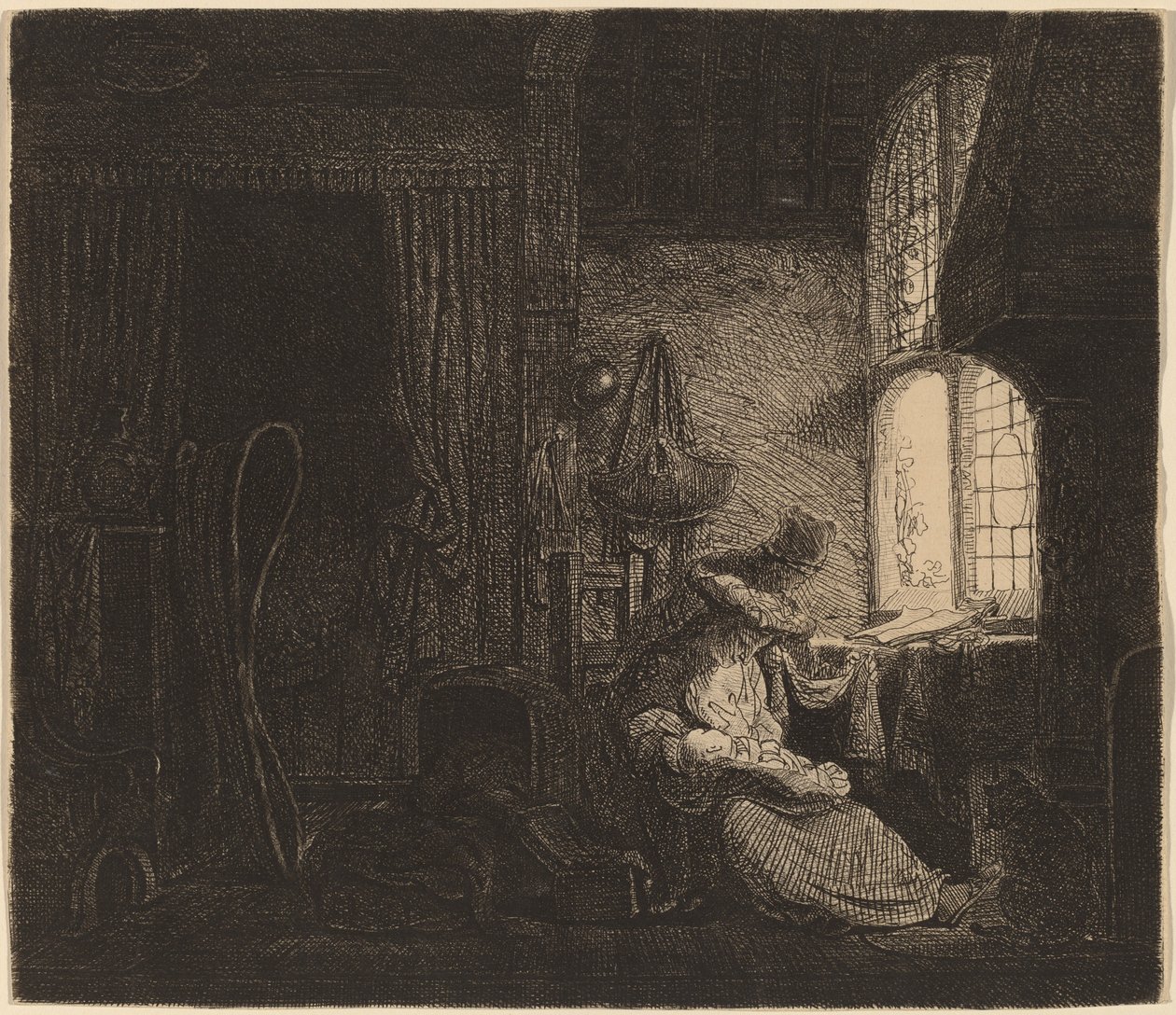 De Familie in de Kamer door Ferdinand Bol