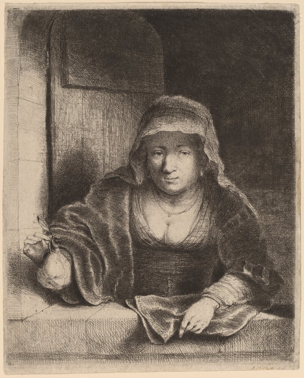 De vrouw met de peer door Ferdinand Bol
