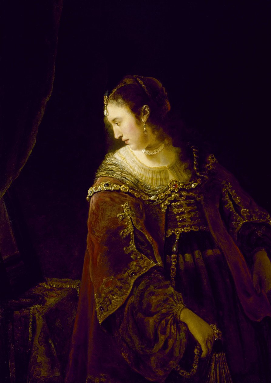 Vrouw aan haar kaptafel door Ferdinand Bol