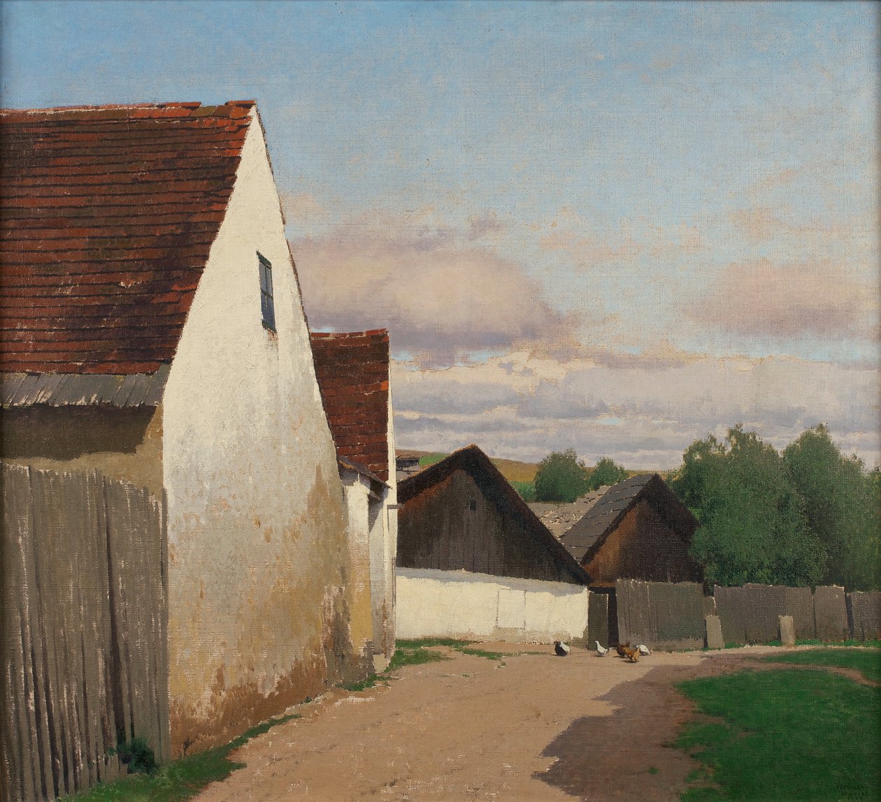 Oude huizen in Gaudenzdorf door Ferdinand Brunner