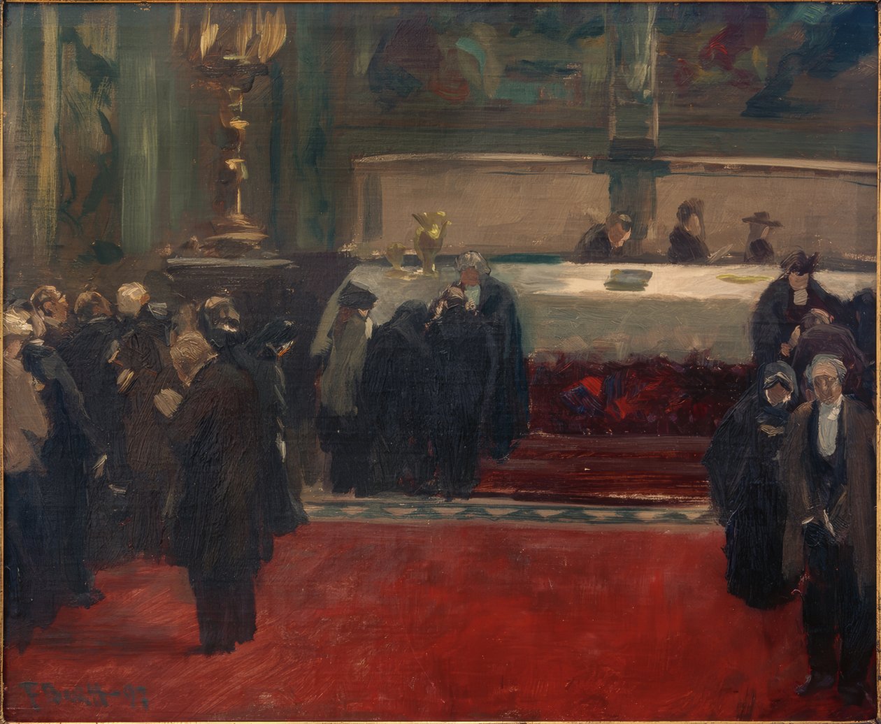 Schets voor het schilderij Avondmaalsviering door Ferdinand Brutt