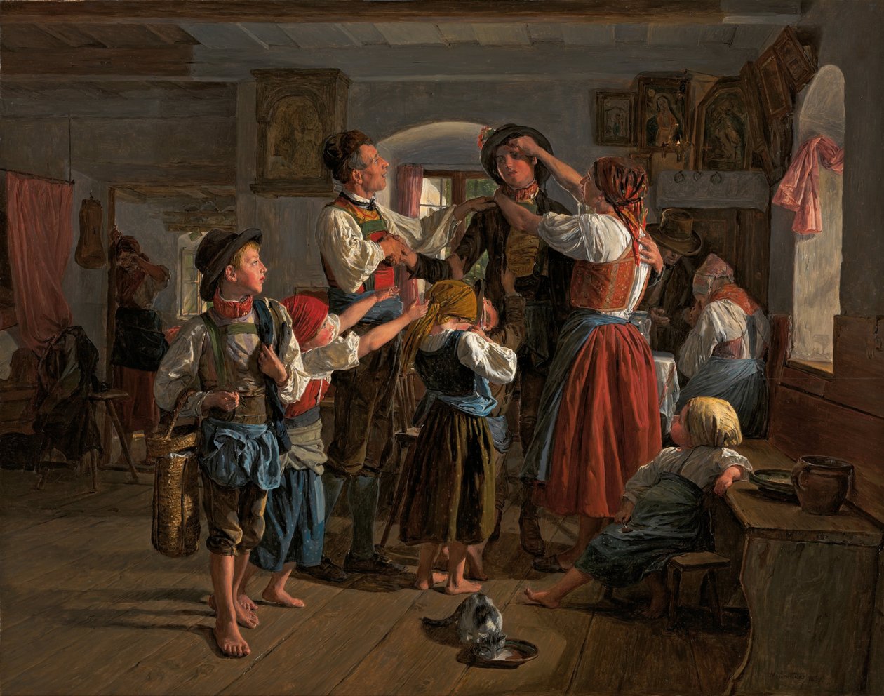 Het afscheid van de schrijver door Ferdinand Georg Waldmuller
