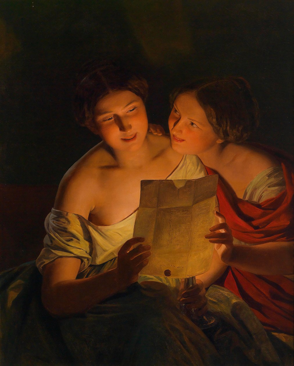 Liefdesbrief door Ferdinand Georg Waldmuller