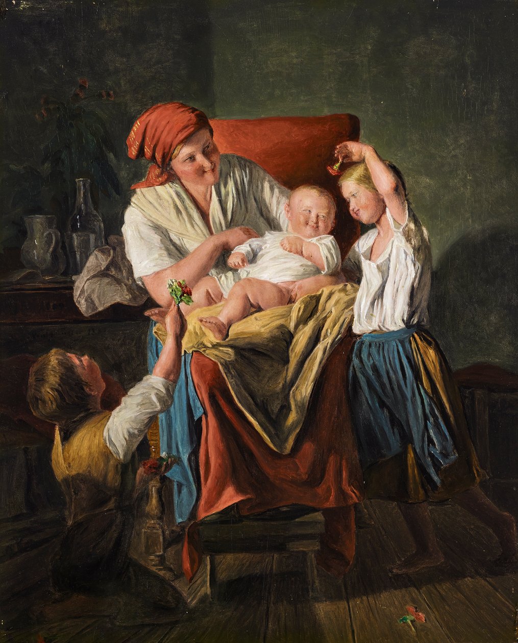 Moedergeluk door Ferdinand Georg Waldmuller