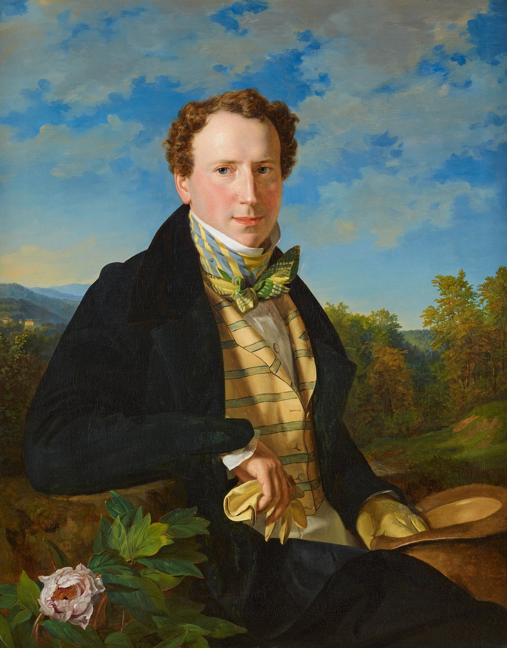 Zelfportret, 1828 door Ferdinand Georg Waldmuller