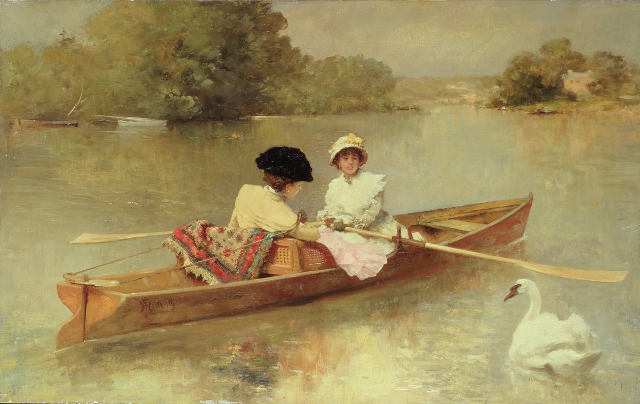 Boottocht op de Seine, 1875-76 door Ferdinand Heilbuth