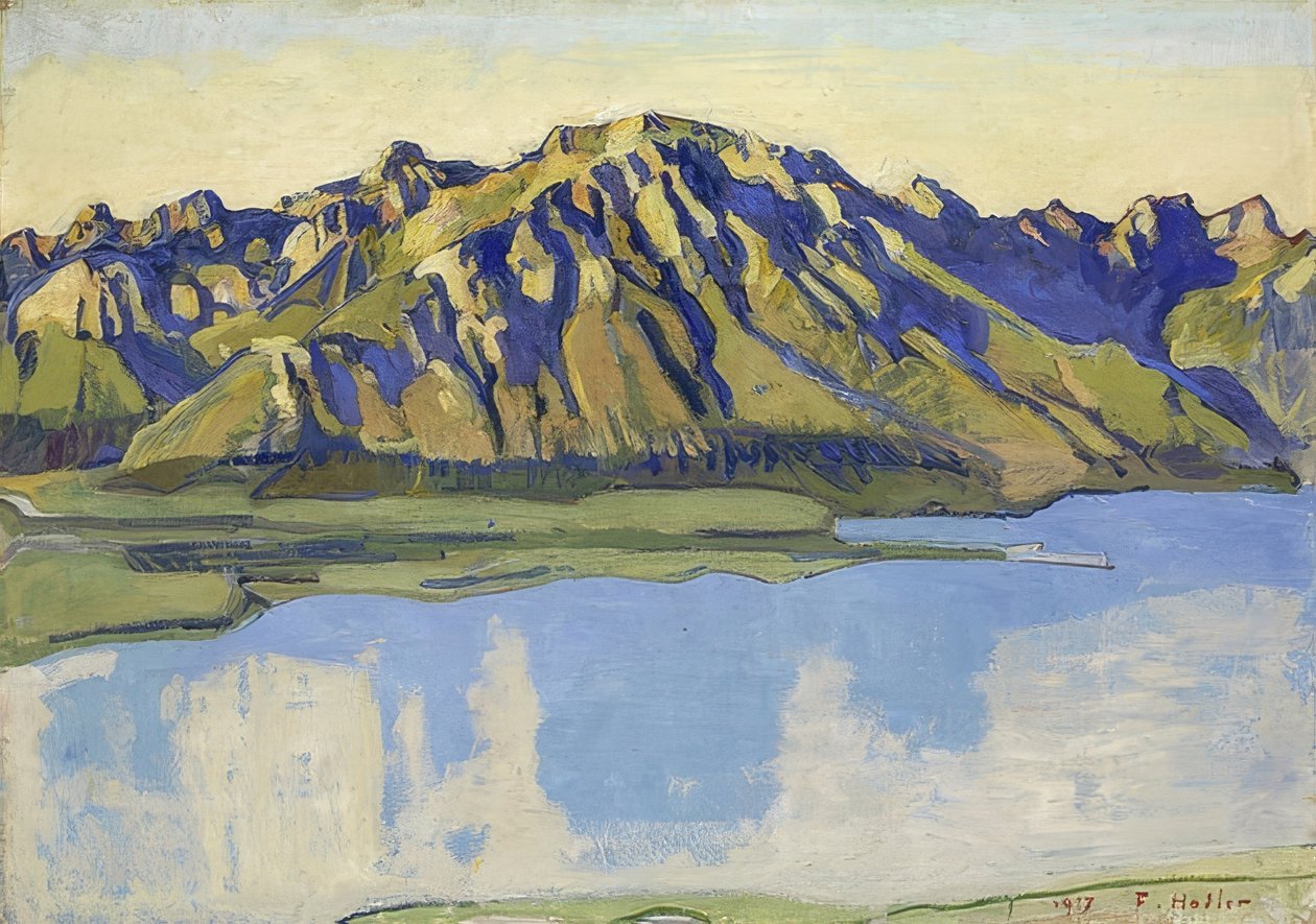 De Grammont in de ochtendzon. 1917 door Ferdinand Hodler
