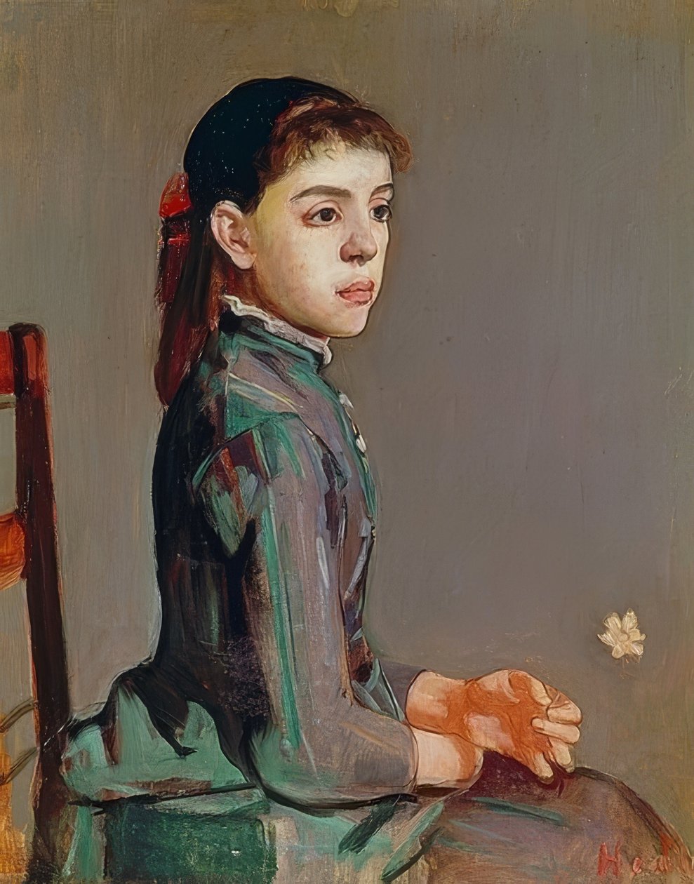 Jong meisje - Louise Duchosal. 1885 door Ferdinand Hodler