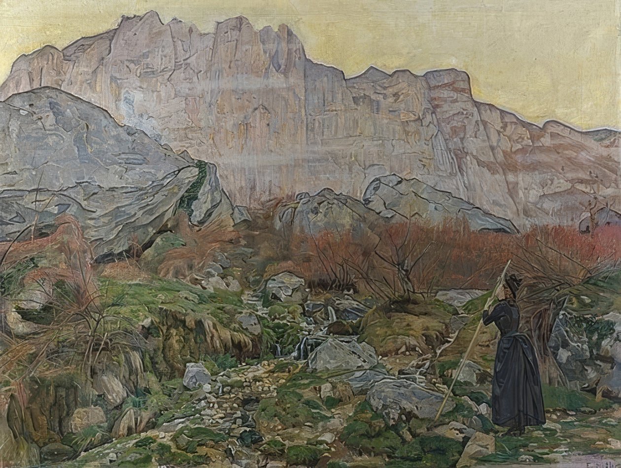 De visie (berglandschap) door Ferdinand Hodler