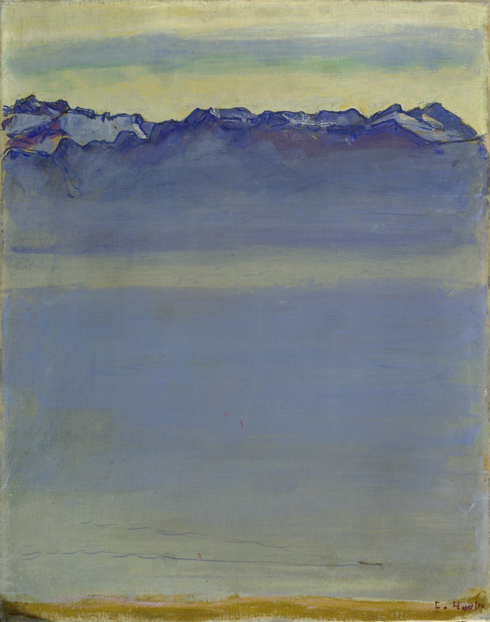 Meer van Genève met de Savoyse Alpen door Ferdinand Hodler
