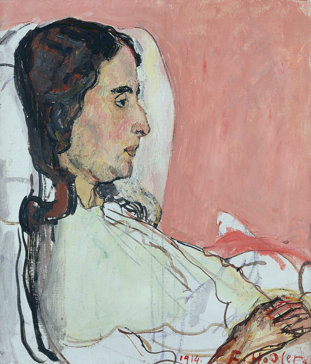Madame Valentine Gode Darel, ziek, 1914 door Ferdinand Hodler