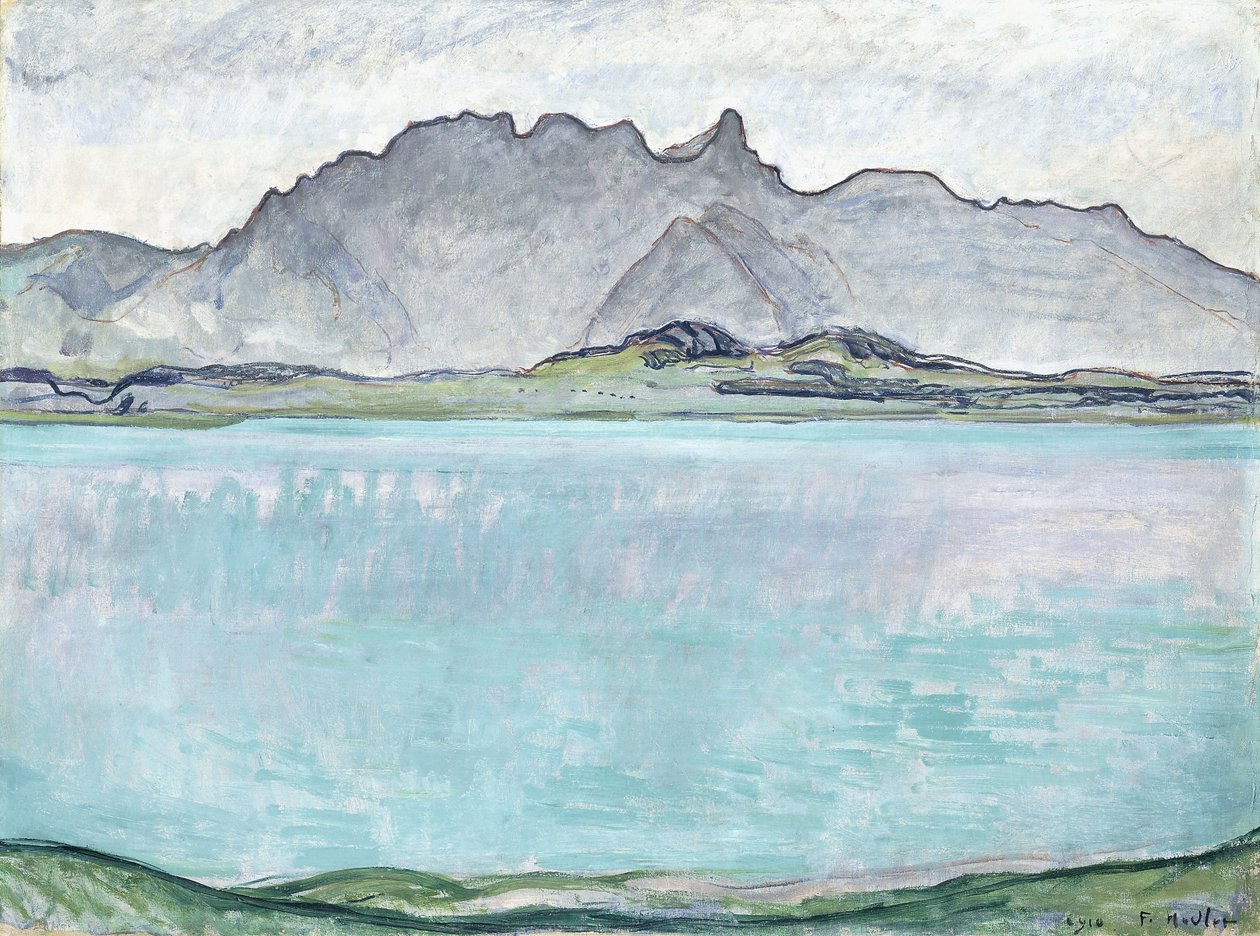 Thunersee met de Stockhorn-bergen, 1910 door Ferdinand Hodler