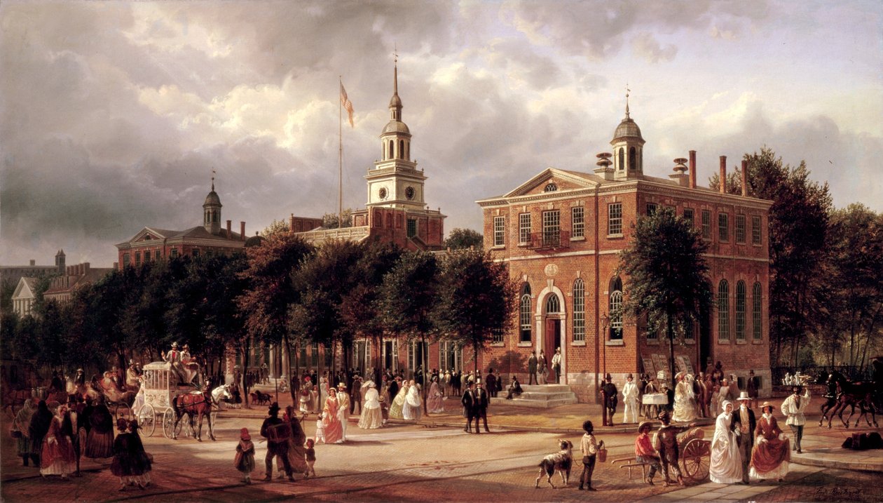 Independence Hall in Philadelphia door Ferdinand Richardt