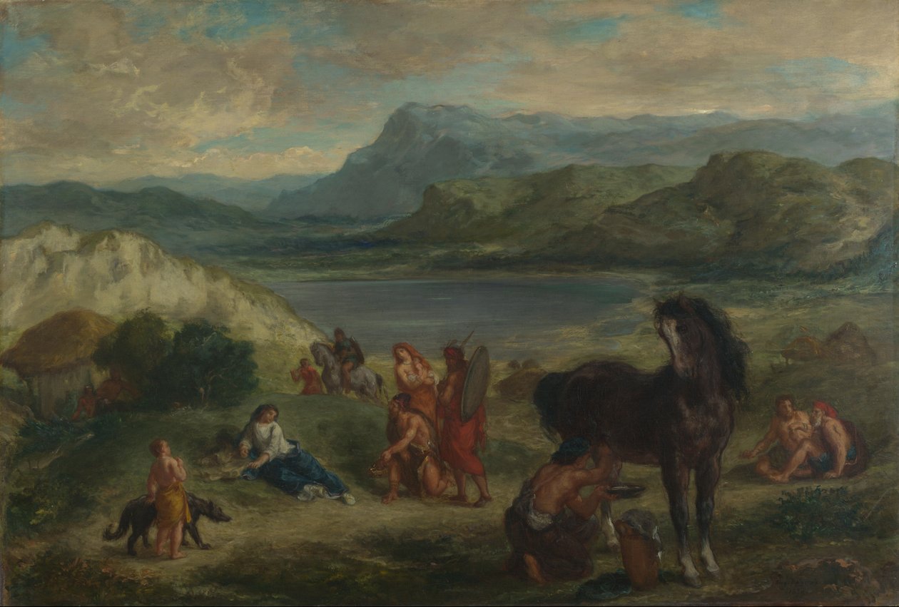Ovidius bij de Scythen door Ferdinand Victor Eugene Delacroix
