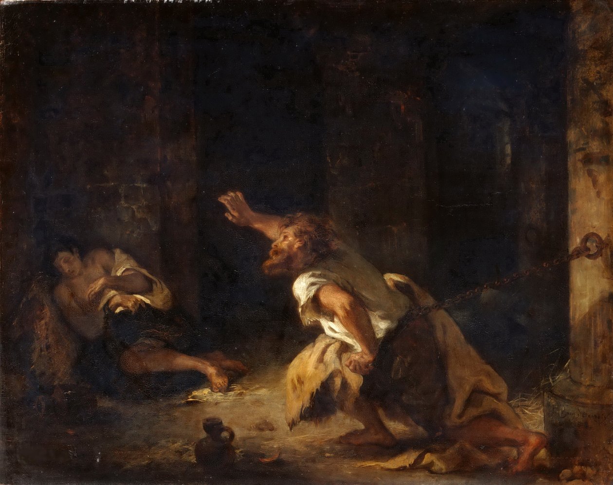 De Gevangene van Chillon door Ferdinand Victor Eugene Delacroix