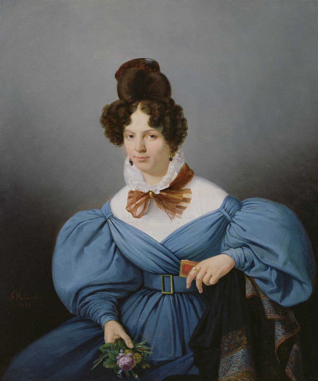 Portret van een dame, c.1830 door Ferdinand Wachsmuth