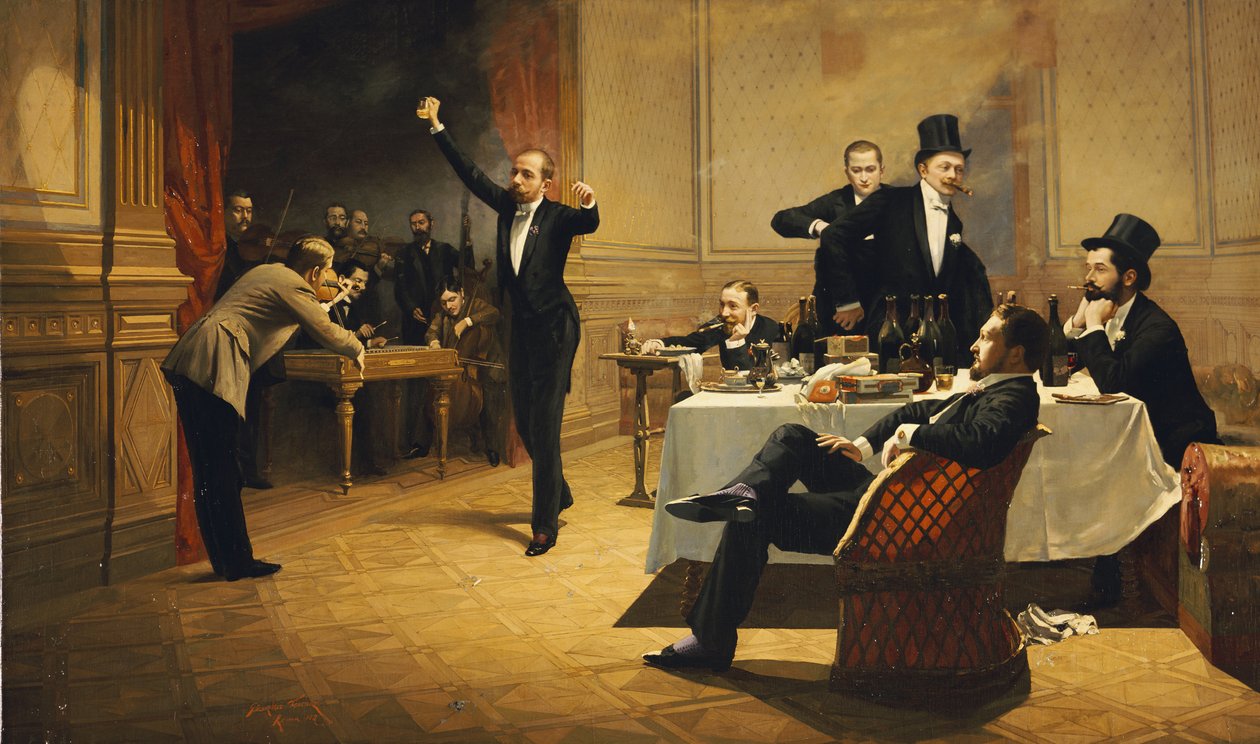 Het dinerfeest, 1837 door Ferencz Paczka