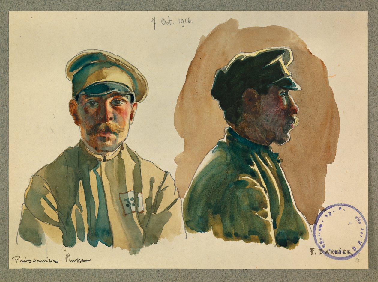 Portret van een Russische gevangene door Fernand Barbier