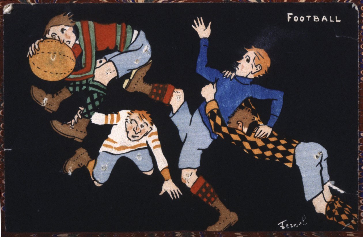 Voetbal, begin 20e eeuw (illustratie) door Fernand Fernel