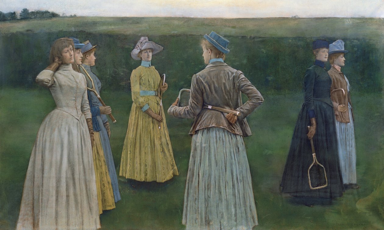 Herinneringen (Lawn Tennis) door Fernand Khnopff