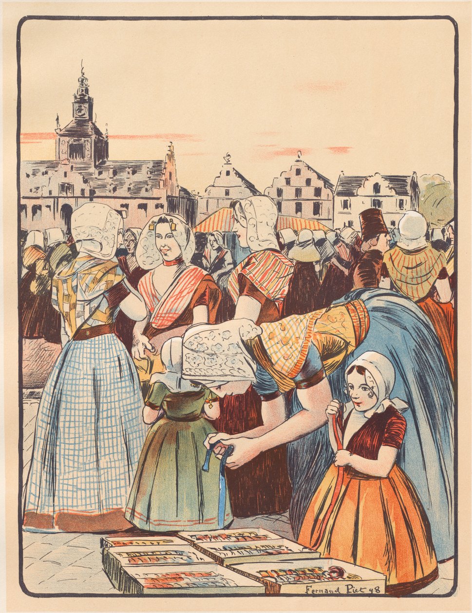 Een Markt in Zeeland door Fernand Piet