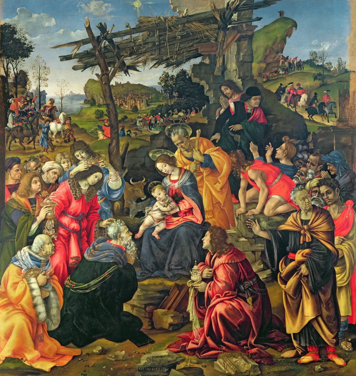 De aanbidding der wijzen, 1496 door Filippino Lippi