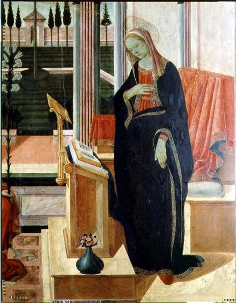 Aankondiging (detail) door Filippino Lippi