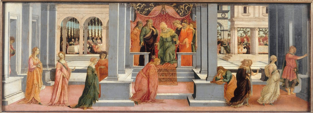 Esther gekozen door Ahasveros door Filippino Lippi