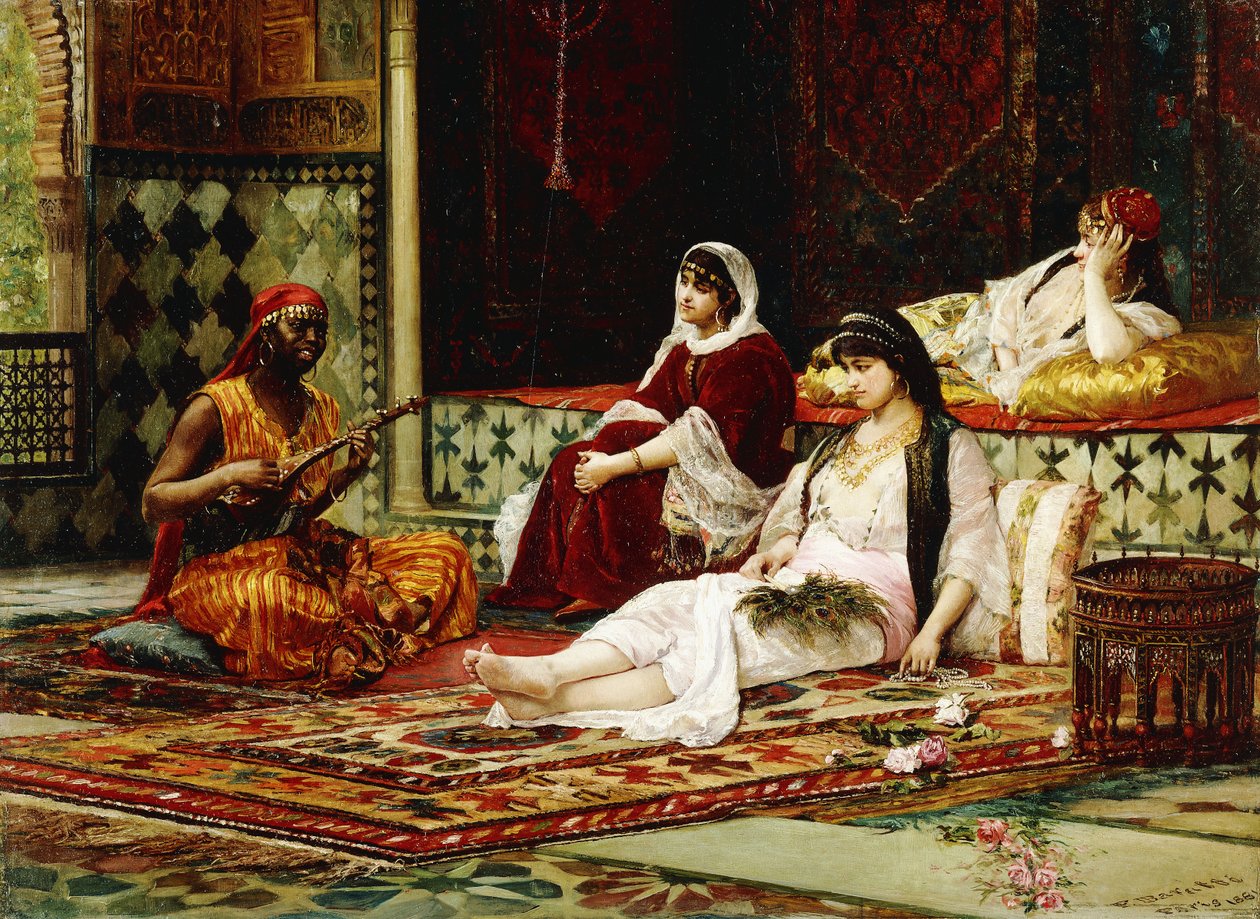 In de harem, 1881 door Filippo Baratti