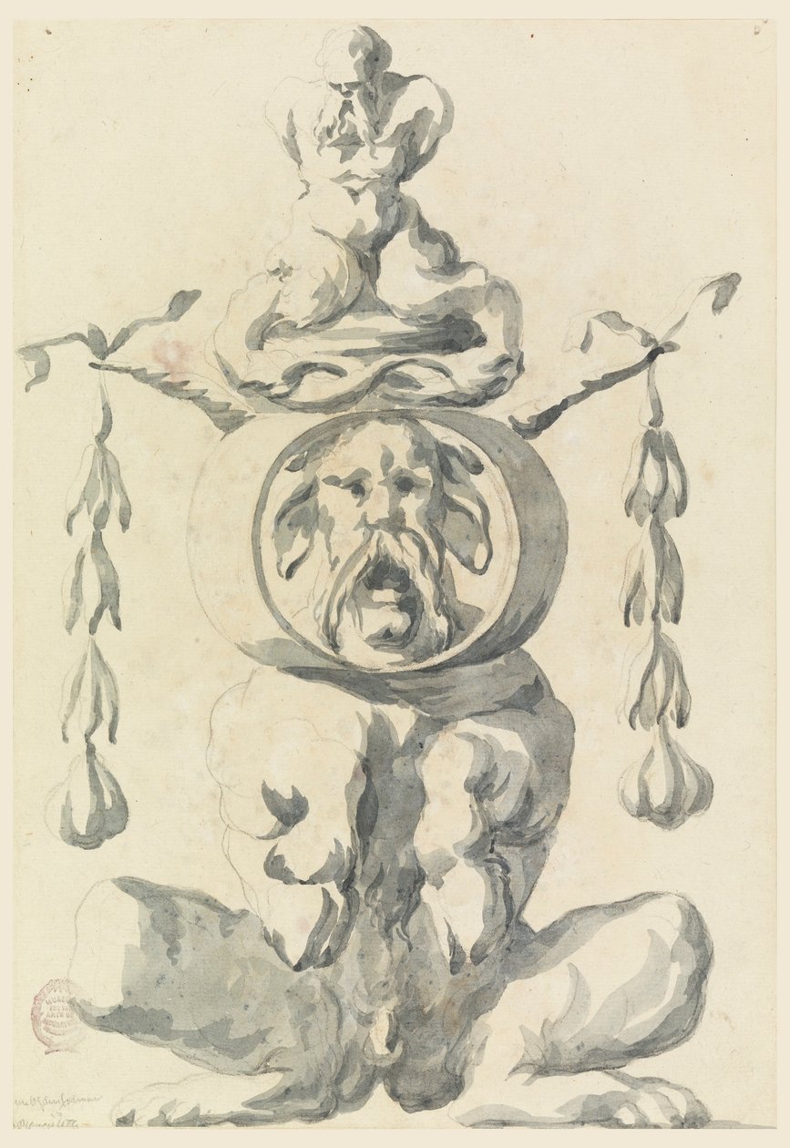 Tekening, Groteske figuur, 1550-1625 door Filippo Marchionni