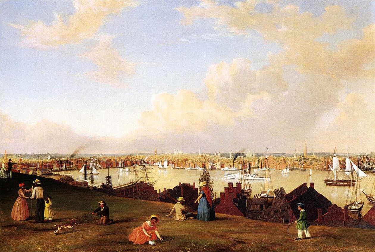 Uitzicht op Baltimore, ca. 1850 door Fitz Henry Lane