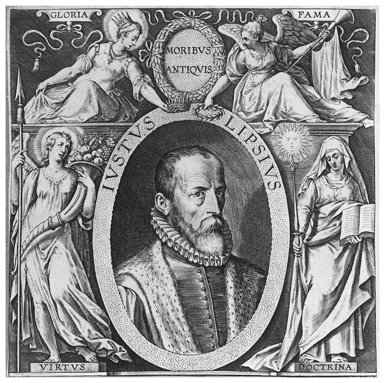Justus Lipsius (gravure) door Flemish School