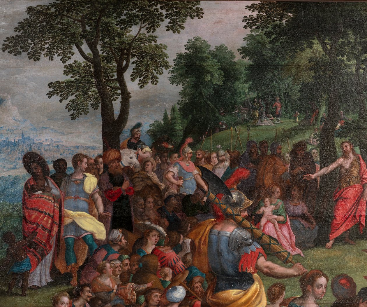 Prediking van Johannes in de woestijn door Flemish School