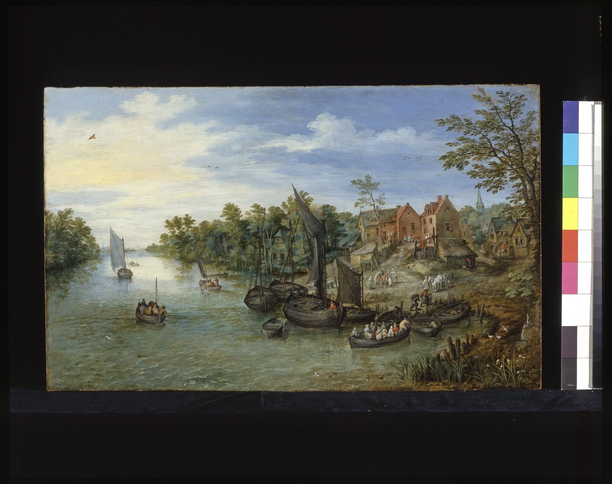 Rivierlandschap door Flemish School