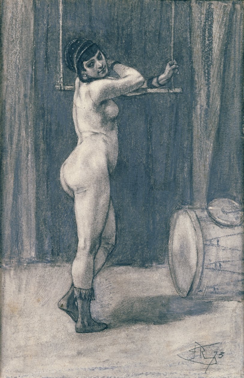 Vrouw met een Trapeze door Félicien Rops