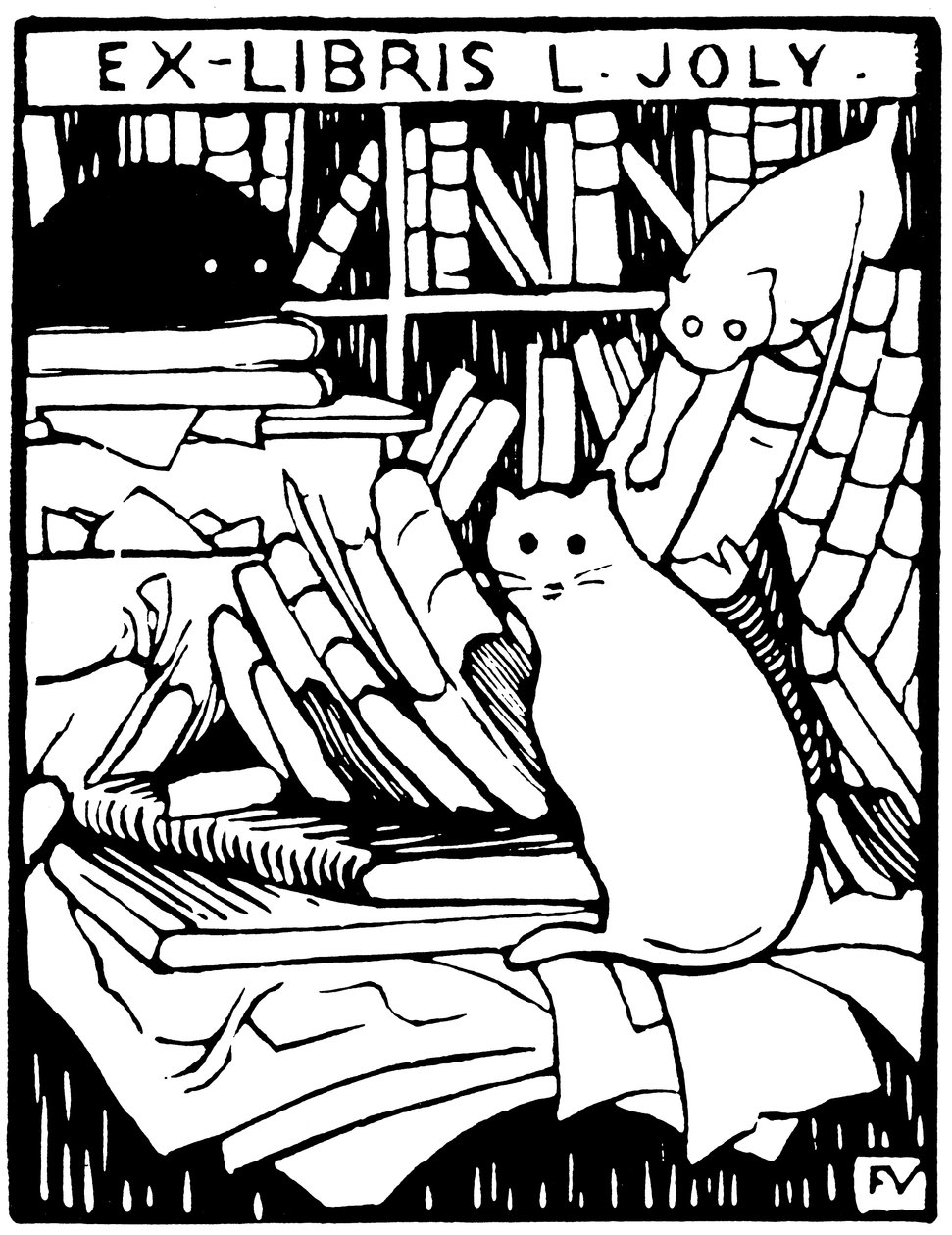 Ex-libris L. Joly door Félix Valloton