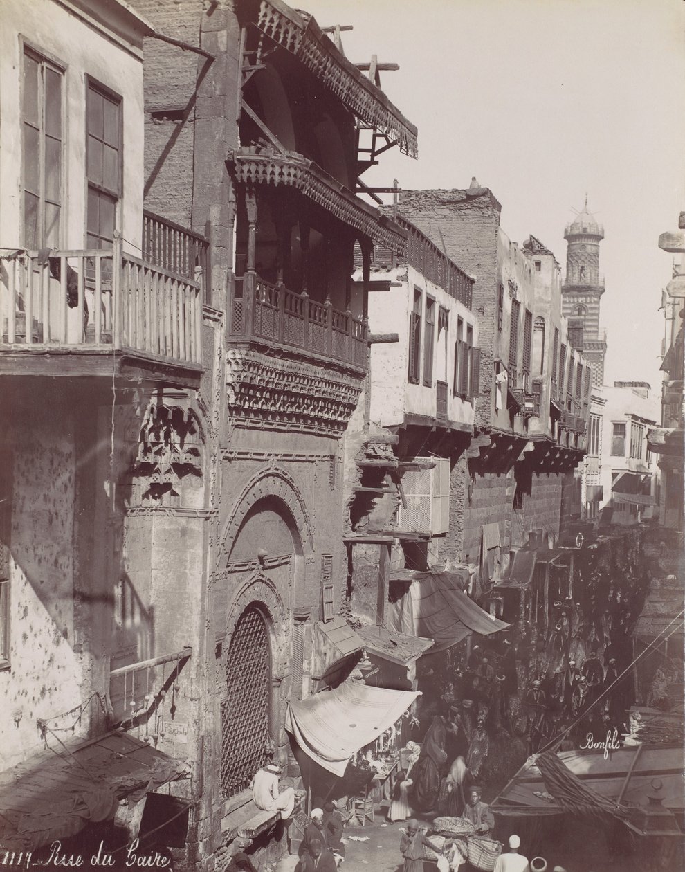 Rue du Caire door Félix Bonfils