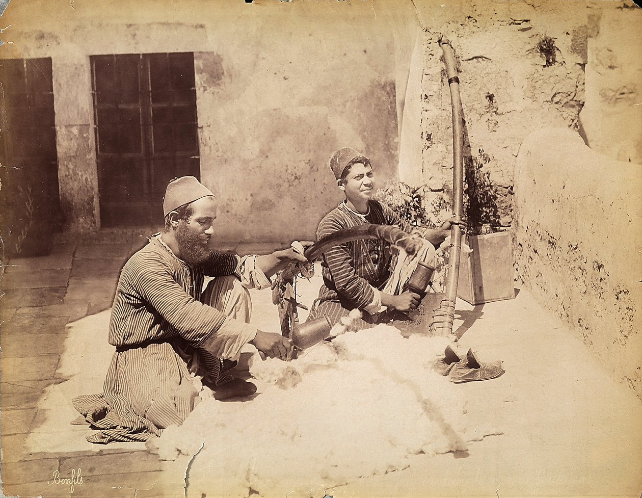 Twee Egyptische ambachtslieden door Félix Bonfils