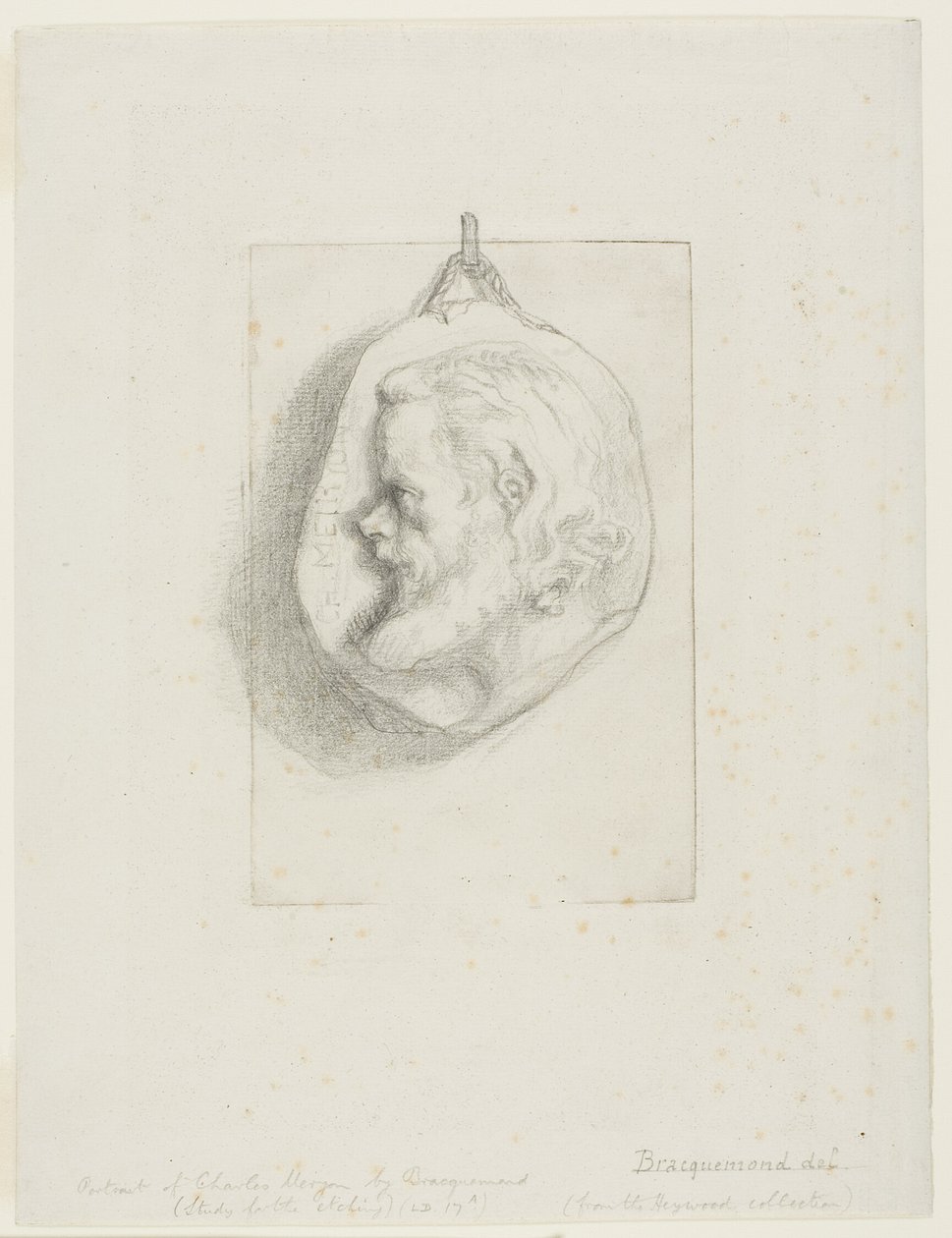 Profielportret van Charles Meryon door Félix Henri Bracquemond