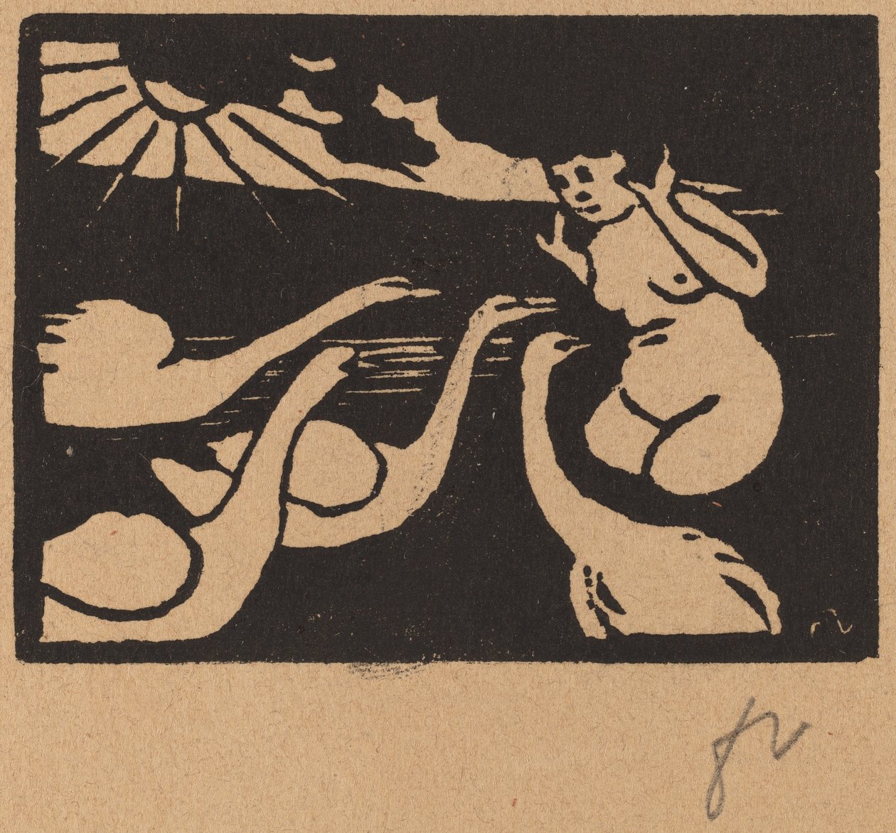 Bader met Zwanen door Félix Vallotton
