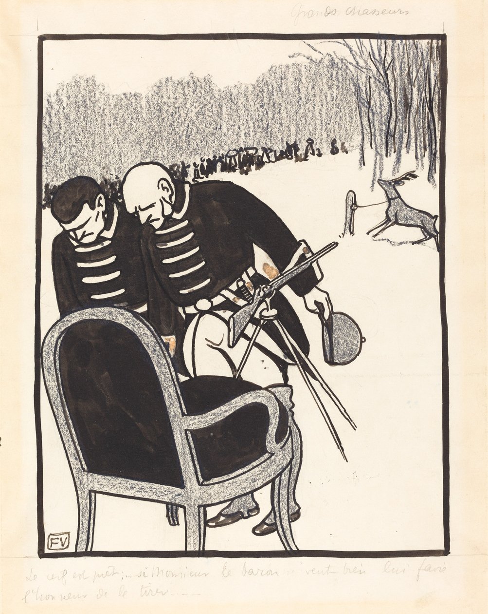 Grands Chasseurs--Le Cerf est prêt door Félix Vallotton