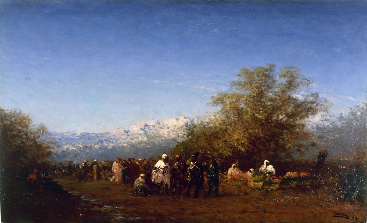 Markt in Fez door Félix Ziem