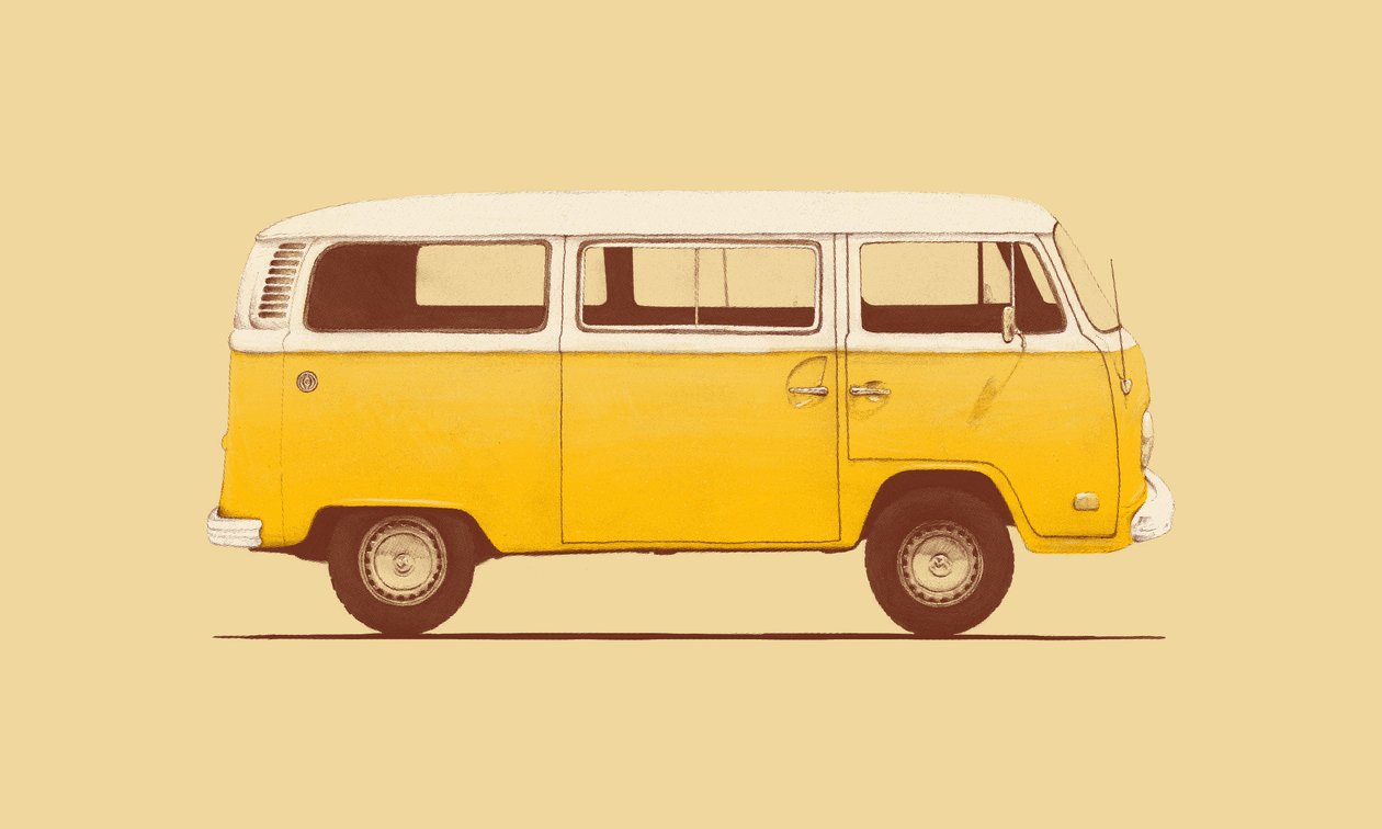 Gele Bus door Florent Bodart