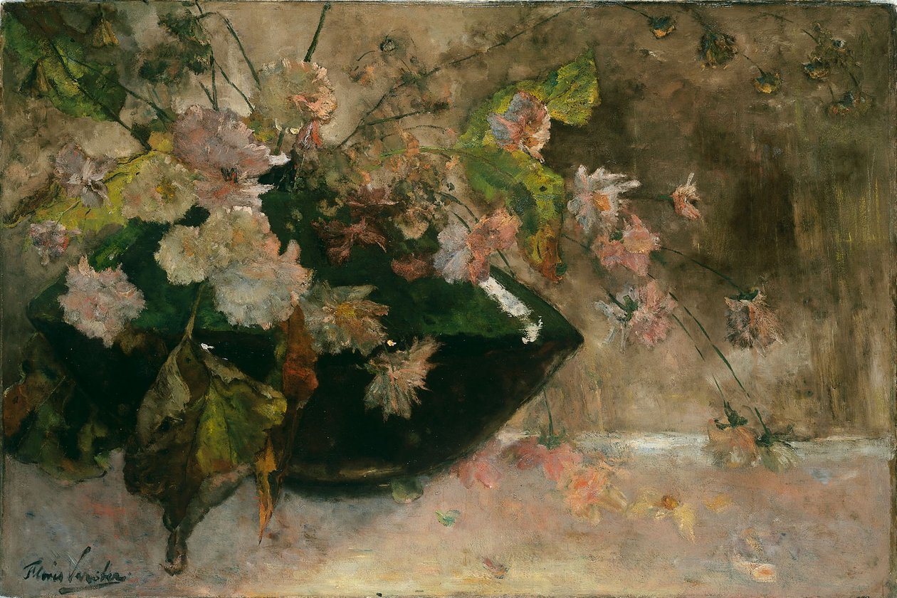 Stilleven met pioenen door Floris Verster