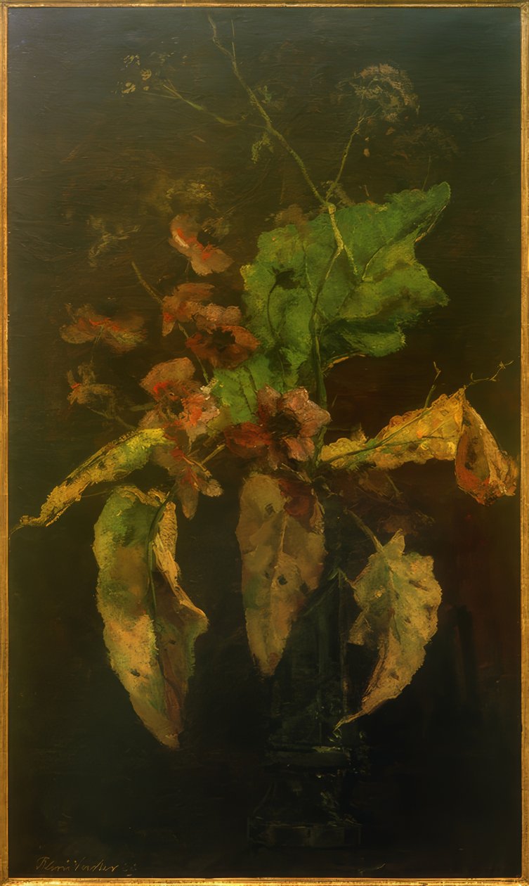 Anemonen en bladeren door Floris Verster