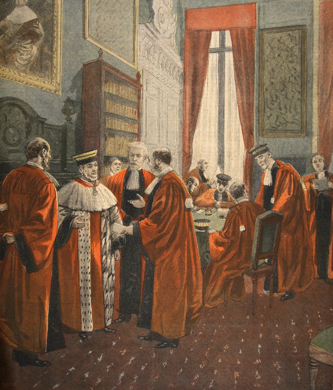 Het Hof van Beroep tijdens de Zola Affaire, illustratie uit 
