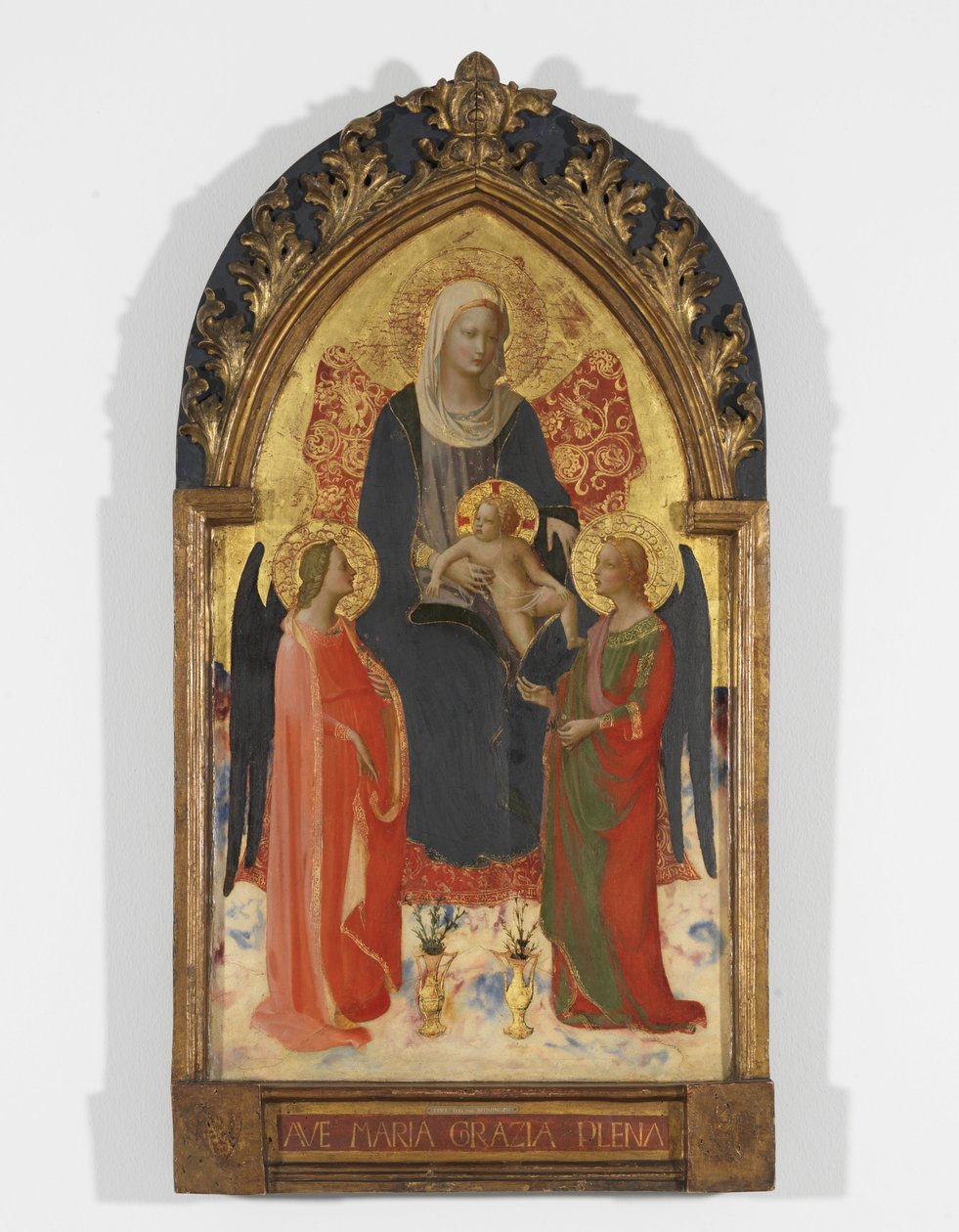 Madonna en kind met twee engelen door Fra Angelico