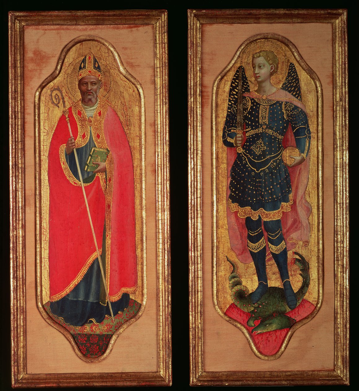 St. Nicolaas van Bari en St. Michael door Fra Angelico